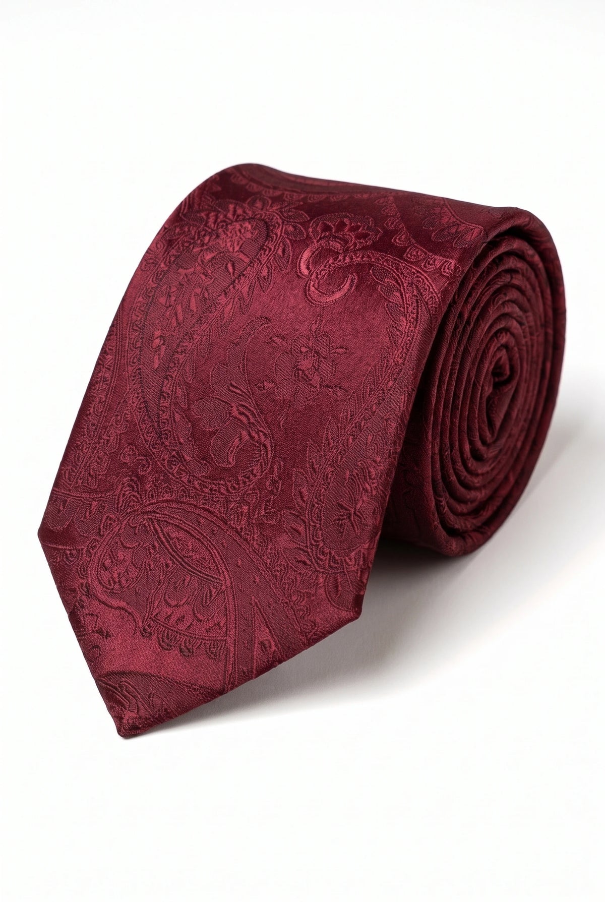 Set regalo con cravatta da uomo bordeaux con motivo paisley