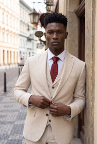 Cravatta da uomo bordeaux con motivo paisley