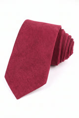 Cravatta da uomo in pelle scamosciata color bordeaux