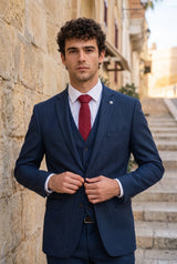 Cravatta da uomo in pelle scamosciata color bordeaux