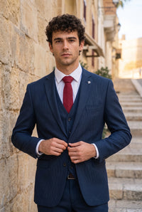 Cravatta da uomo in pelle scamosciata color bordeaux