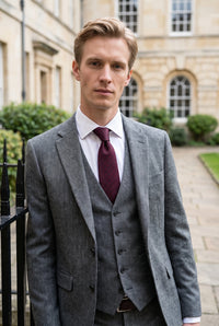 Cravatta da uomo bordeaux in tessuto testurizzato