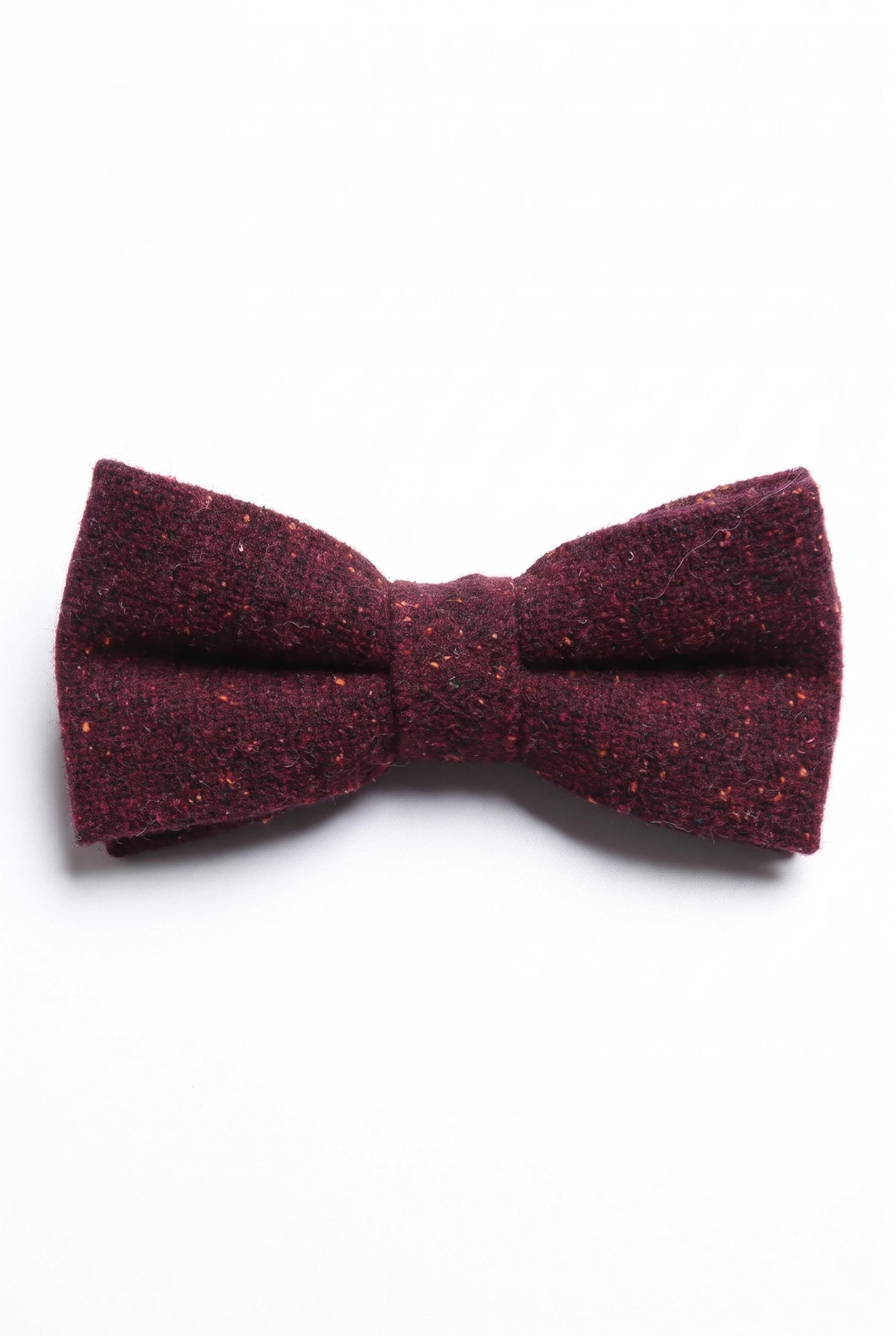 Papillon da uomo in misto lana tweed bordeaux