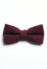 Papillon da uomo in misto lana tweed bordeaux