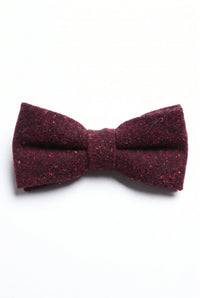 Papillon da uomo in misto lana tweed bordeaux