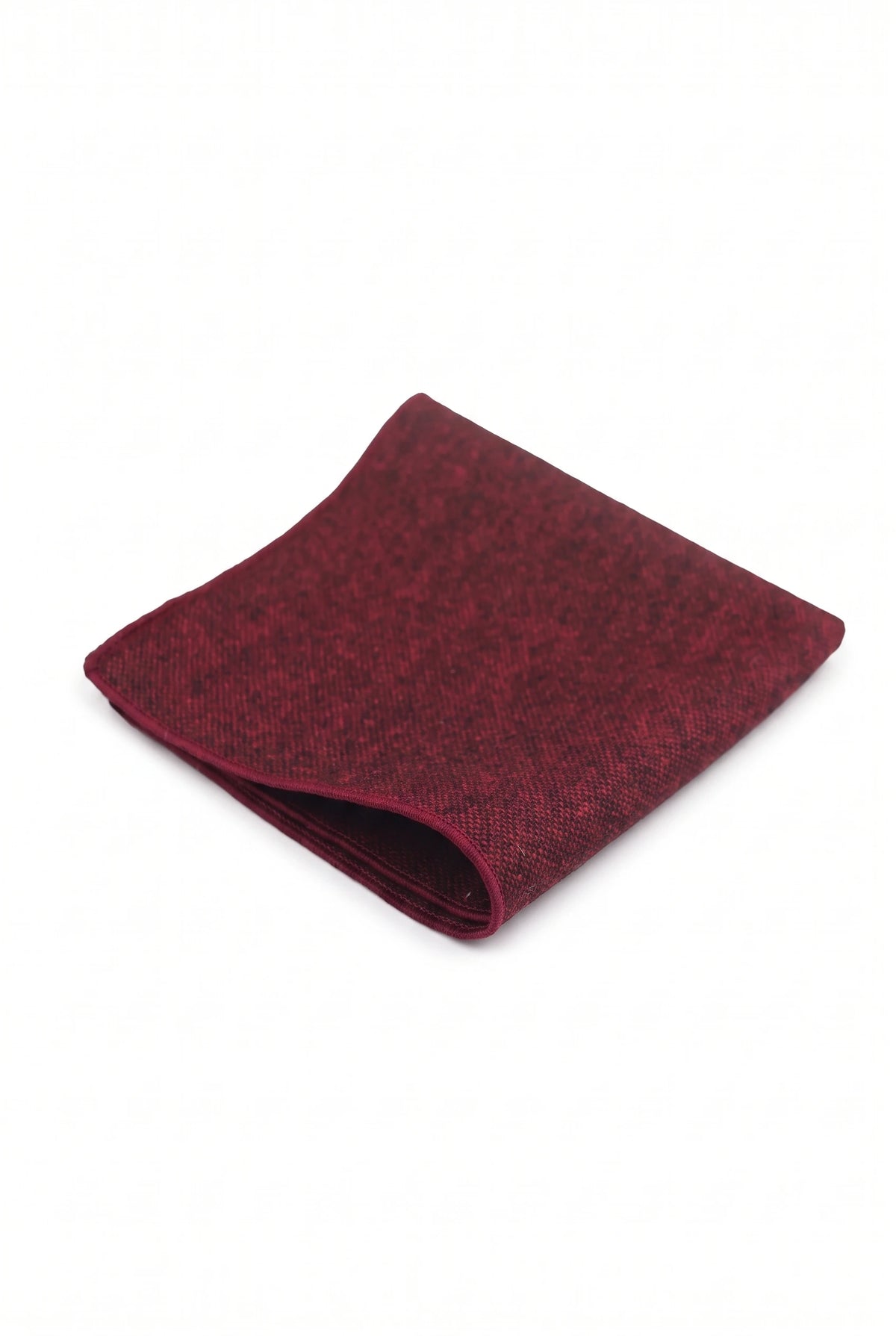 Fazzoletto da taschino da uomo in misto lana tweed bordeaux