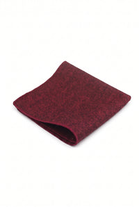 Fazzoletto da taschino da uomo in misto lana tweed bordeaux