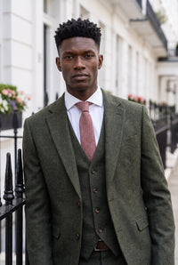 Cravatta da uomo in tweed di misto lana bordeaux