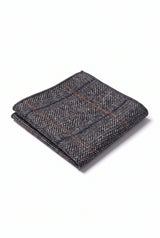 Fazzoletto da taschino da uomo in misto lana tweed color antracite