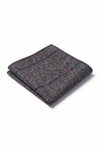 Fazzoletto da taschino da uomo in misto lana tweed color antracite