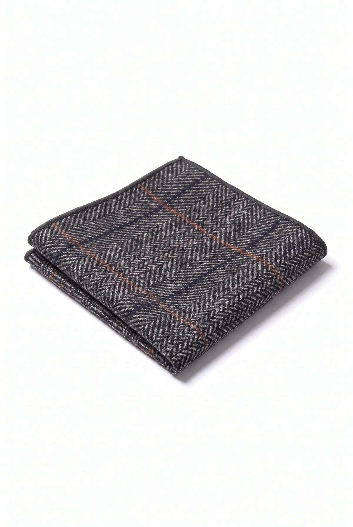 Fazzoletto da taschino da uomo in misto lana tweed color antracite