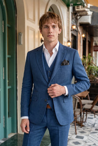 Fazzoletto da taschino da uomo in misto lana tweed color antracite