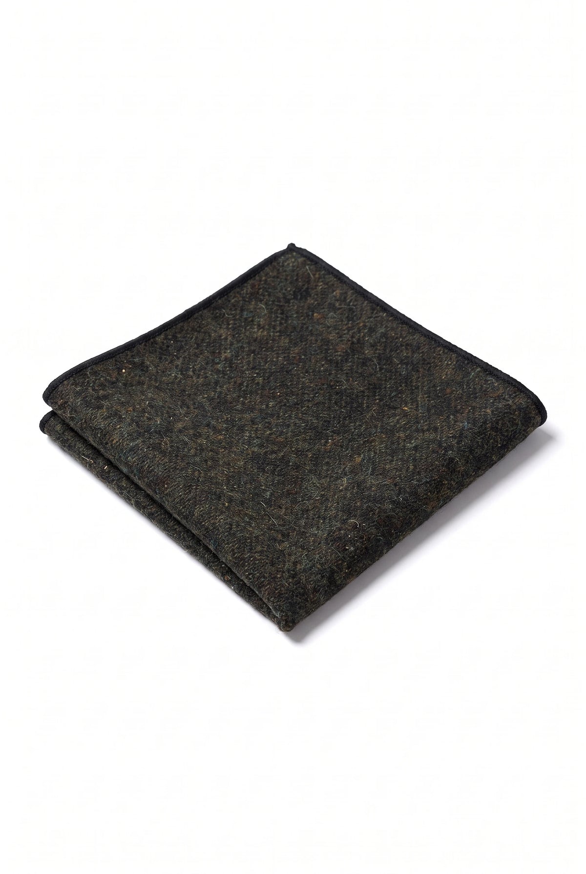 Fazzoletto da taschino da uomo in misto lana tweed color antracite