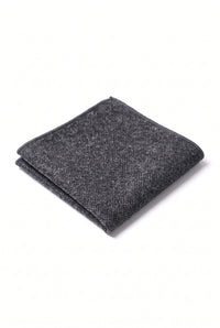 Fazzoletto da taschino da uomo in misto lana tweed color antracite