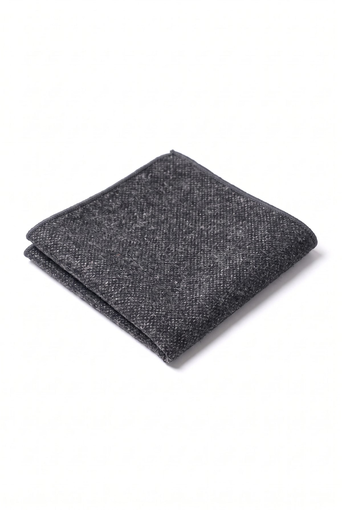Fazzoletto da taschino da uomo in misto lana tweed color antracite