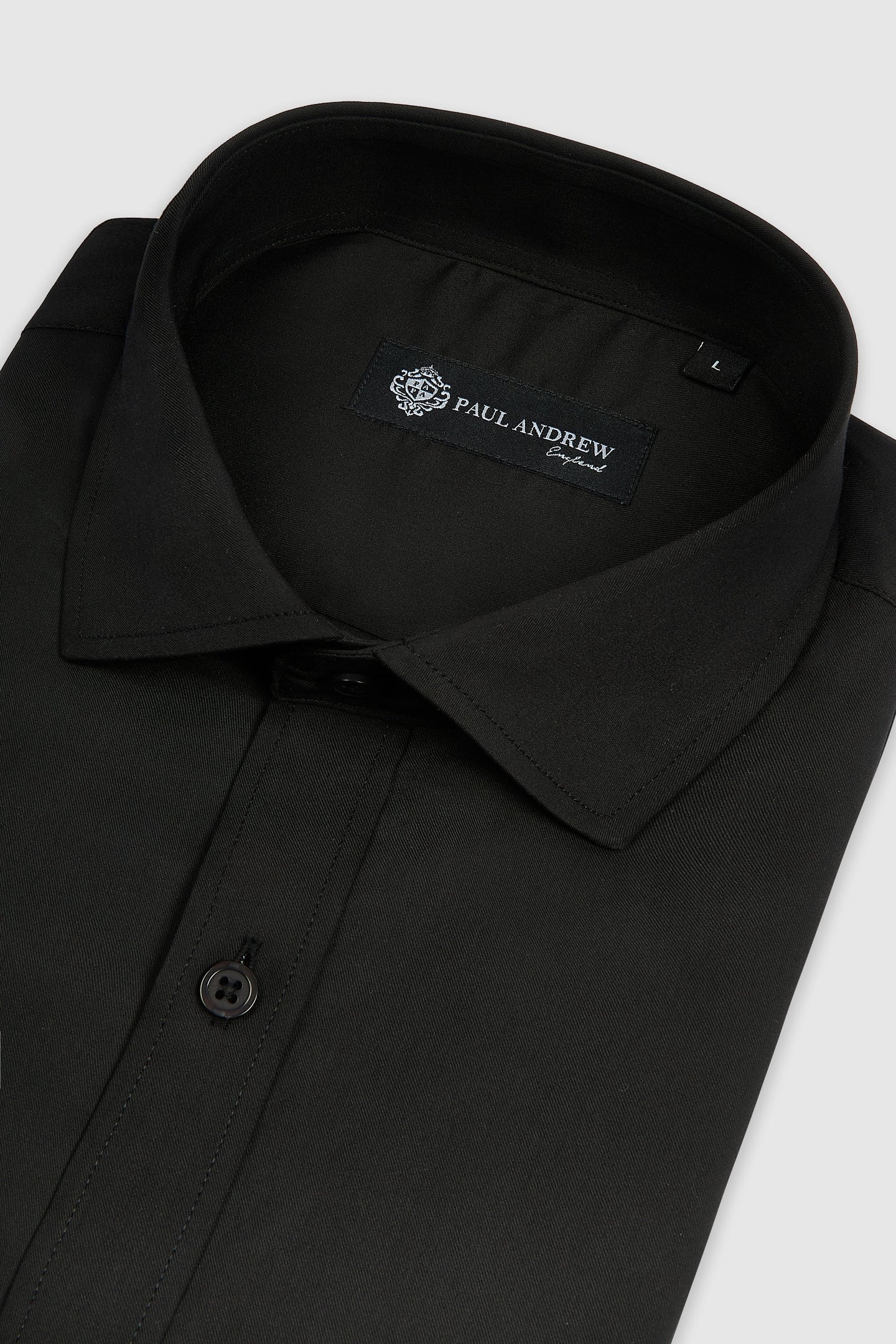 Camicia elegante da uomo classica con doppio polsino e colletto alla francese - Nera