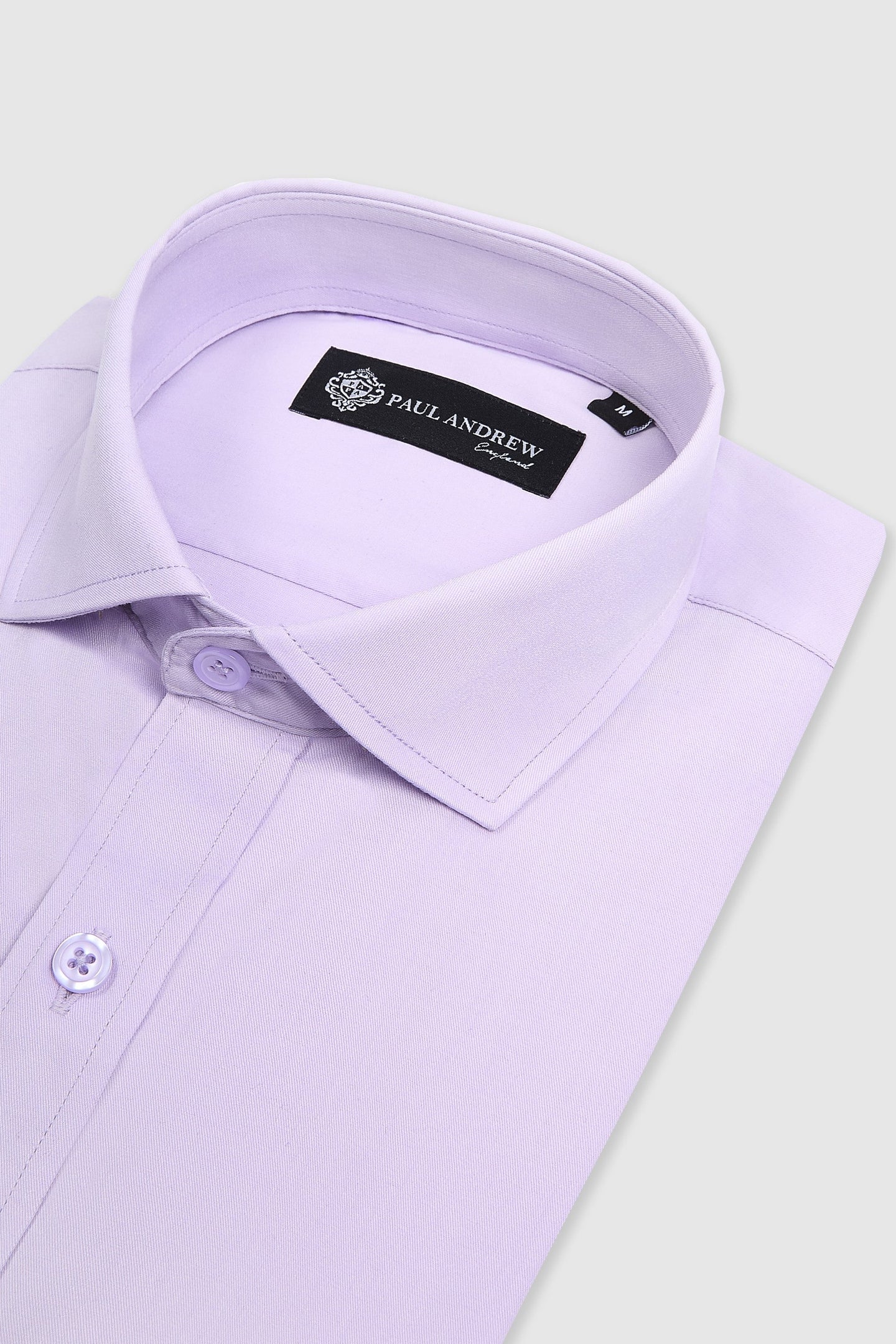 Camicia elegante da uomo classica con doppio polsino e colletto alla francese - lilla