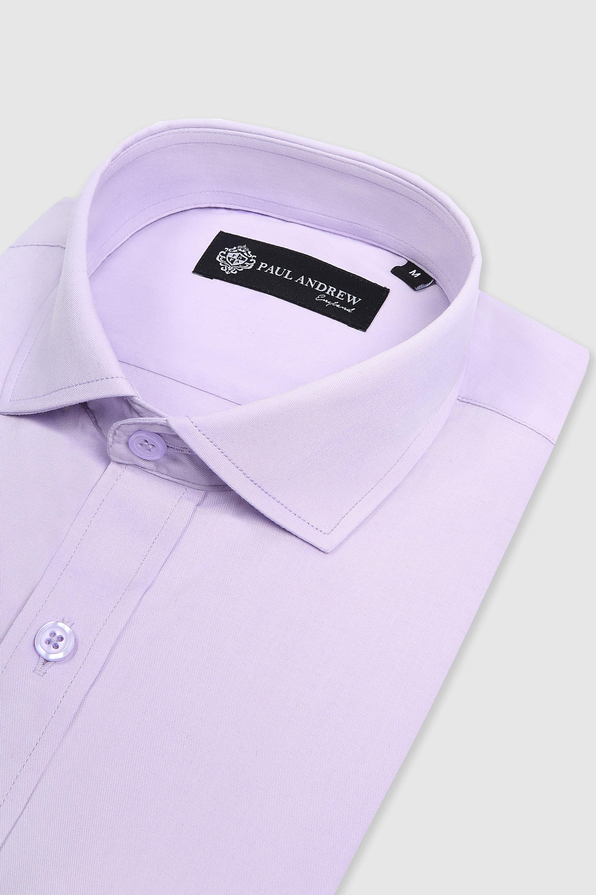 Camicia elegante da uomo classica con doppio polsino e colletto alla francese - lilla