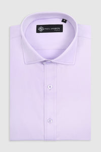 Camicia elegante da uomo classica con doppio polsino e colletto alla francese - lilla