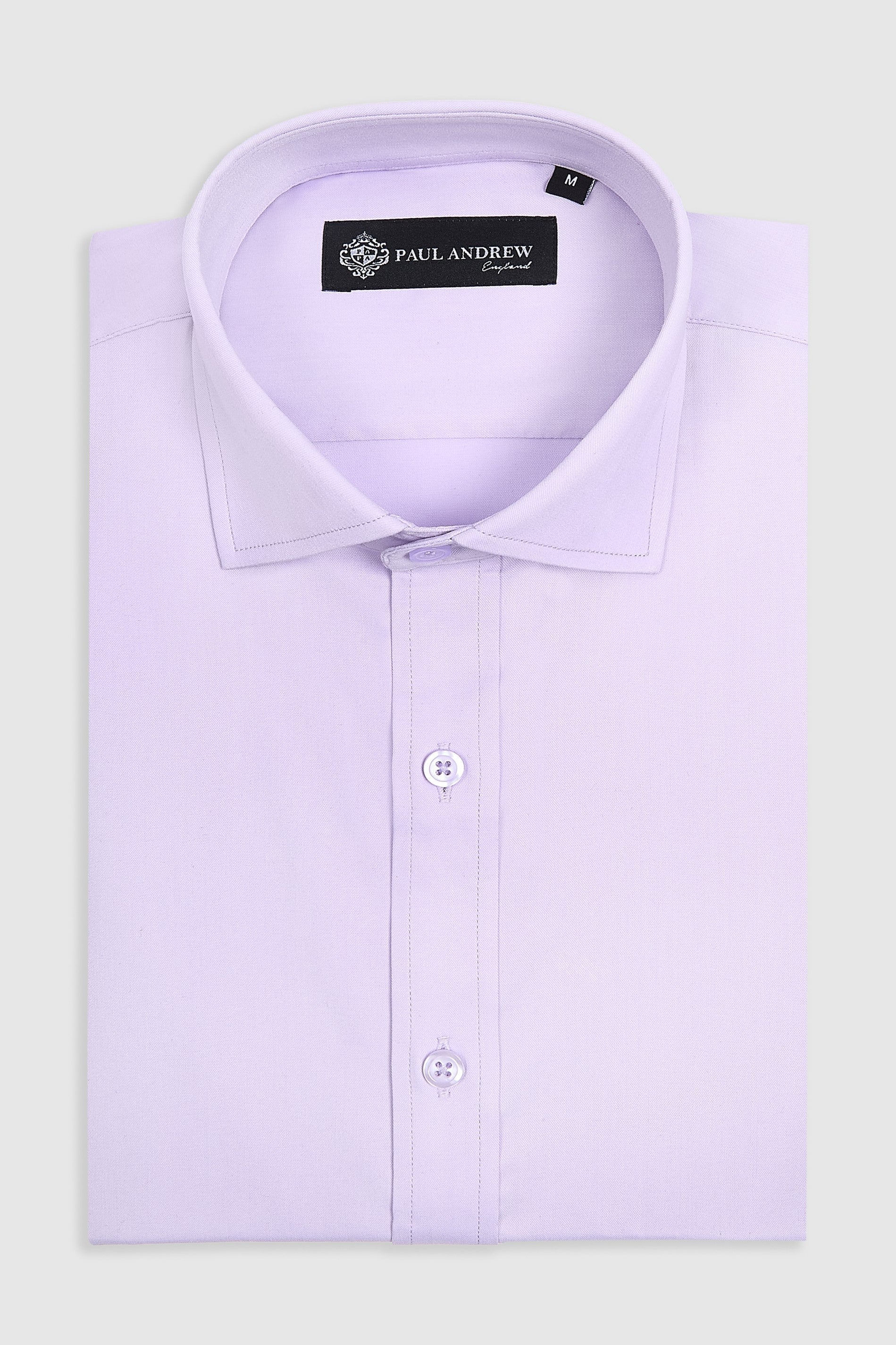 Camicia elegante da uomo classica con doppio polsino e colletto alla francese - lilla