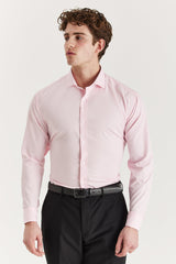 Camicia elegante da uomo classica con doppio polsino e colletto alla francese - Rosa