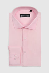 Camicia elegante da uomo classica con doppio polsino e colletto alla francese - Rosa