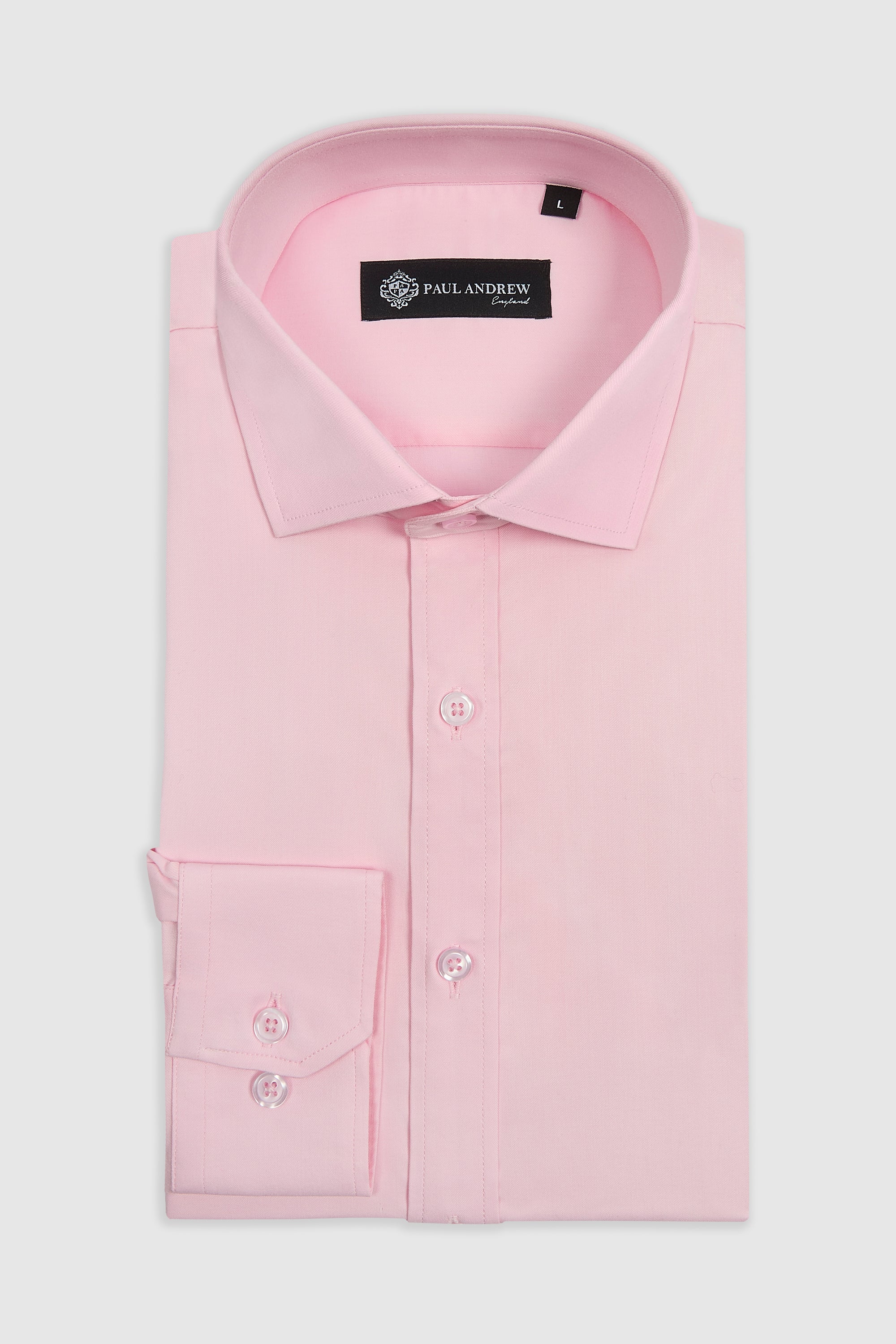 Camicia elegante da uomo classica con doppio polsino e colletto alla francese - Rosa
