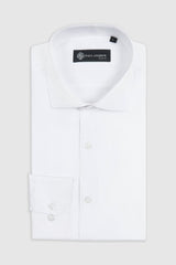 Camicia elegante da uomo classica con doppio polsino e colletto alla francese - Bianca