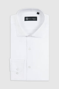 Camicia elegante da uomo classica con doppio polsino e colletto alla francese - Bianca