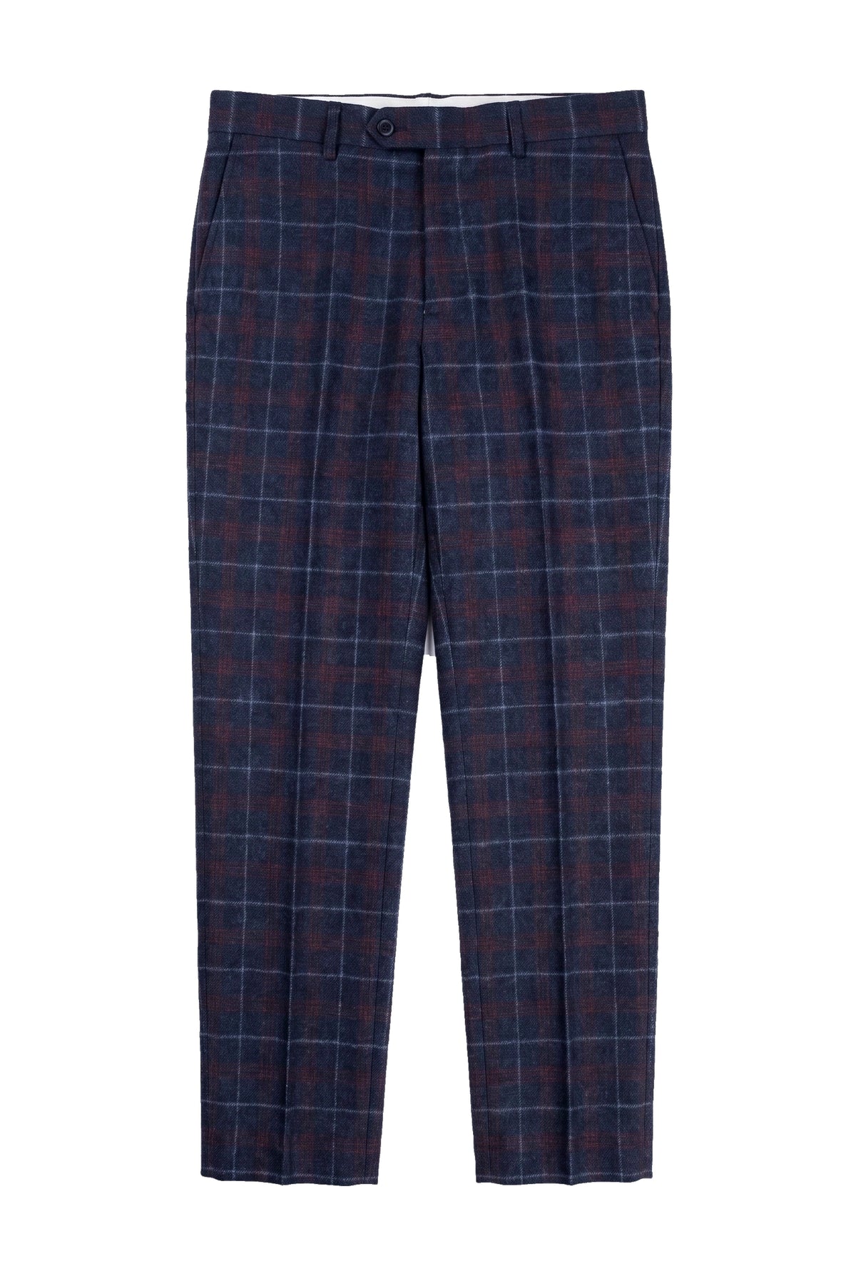 Rover - Pantaloni da uomo blu da sposa in tweed a quadri