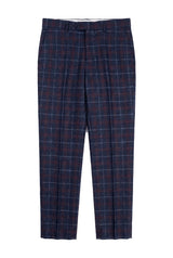 Rover - Pantaloni da uomo blu da sposa in tweed a quadri