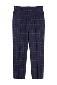 Rover - Pantaloni da uomo blu da sposa in tweed a quadri