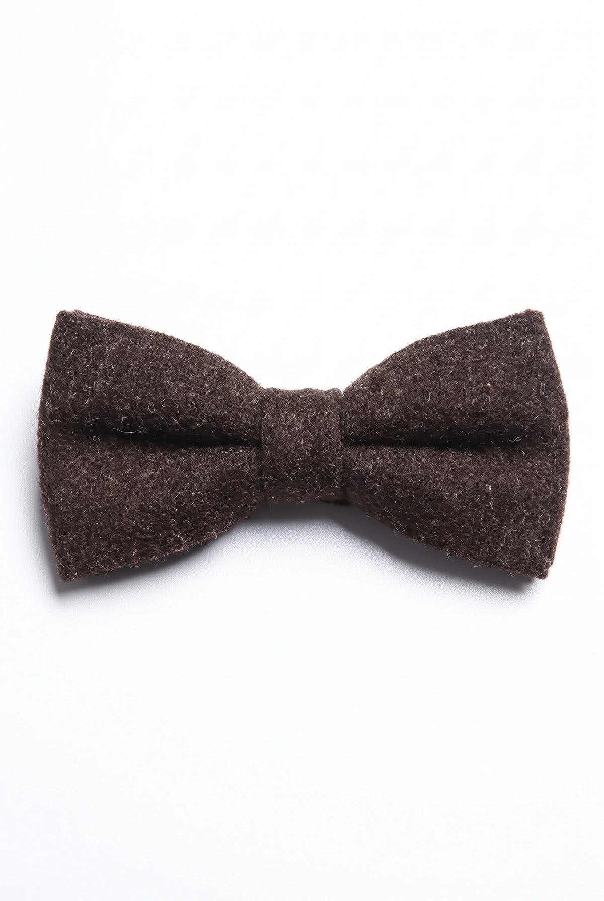 Papillon da uomo in misto lana tweed marrone scuro