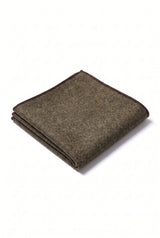Fazzoletto da taschino da uomo in misto lana tweed marrone scuro