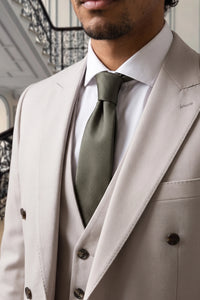 Cravatta slim da uomo verde scuro