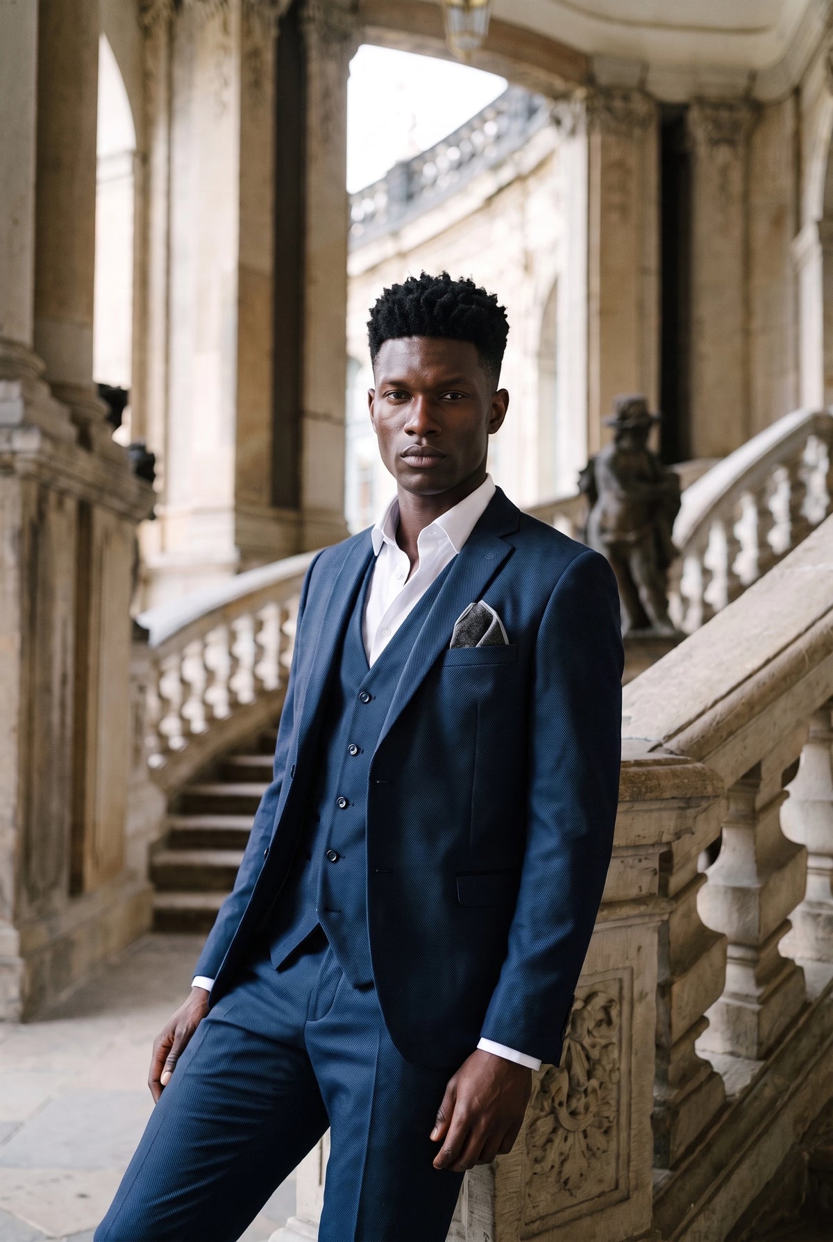 Fazzoletto da taschino da uomo in tweed grigio scuro