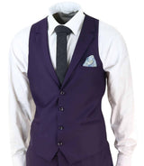 Mens Deep Purple 3 Piece Suit
