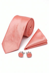 Set di cravatte da uomo color rosa antico