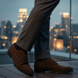 Scarpe Oxford stringate in finta pelle scamosciata da uomo