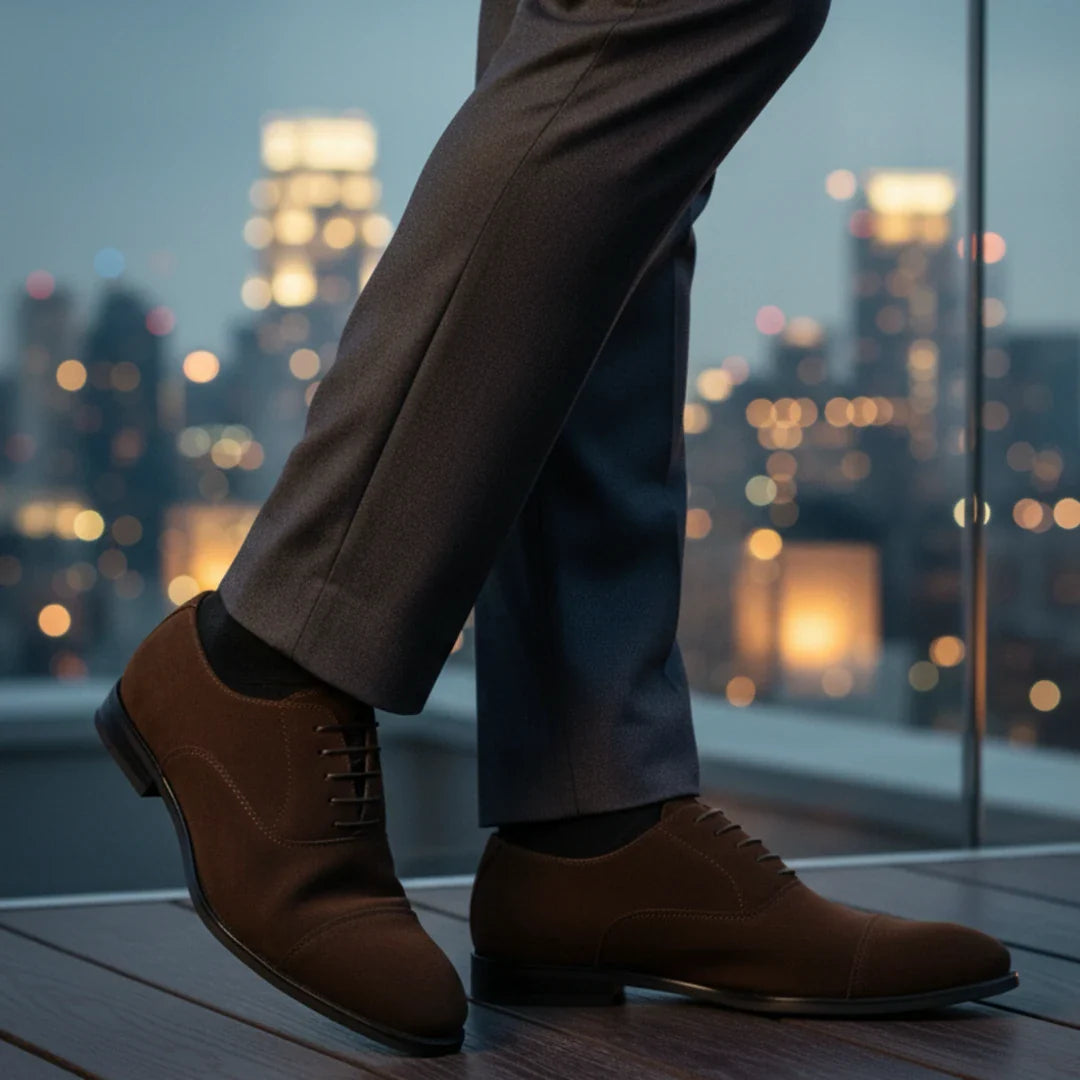 Scarpe Oxford stringate in finta pelle scamosciata da uomo