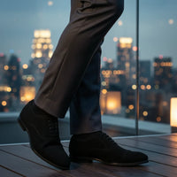 Scarpe Oxford stringate in finta pelle scamosciata da uomo