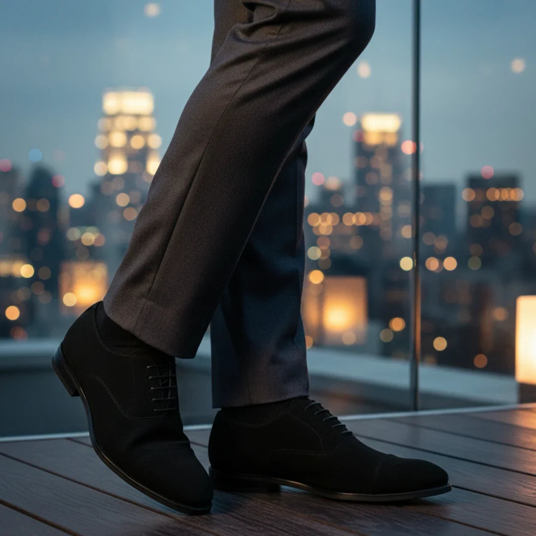 Scarpe Oxford stringate in finta pelle scamosciata da uomo