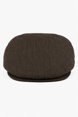 Coppola da uomo in lana a spina di pesce, marrone, tweed, classica, anni '20, unisex, Del Boy