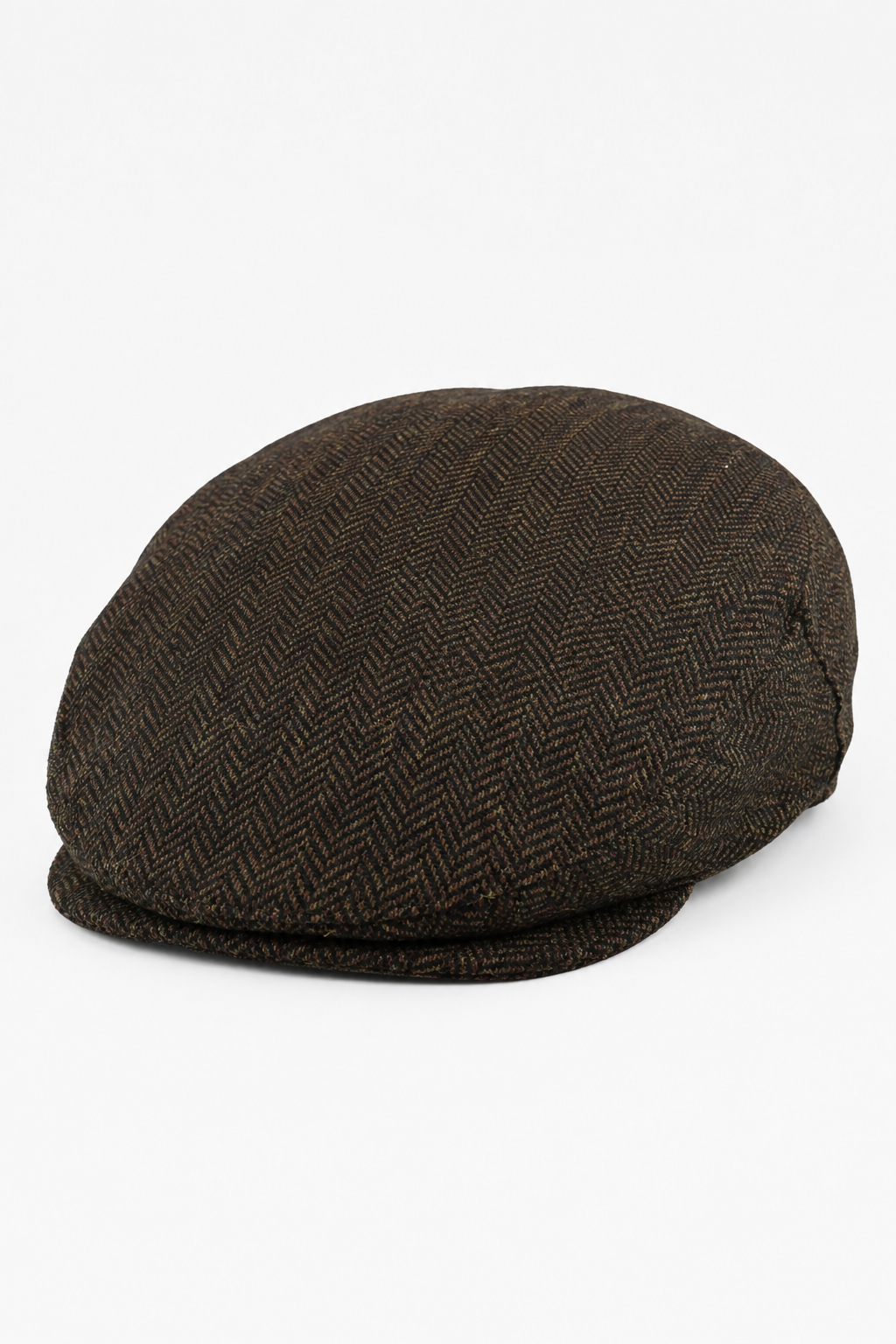 Coppola da uomo in lana a spina di pesce, marrone, tweed, classica, anni '20, unisex, Del Boy