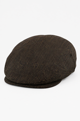 Coppola da uomo in lana a spina di pesce, marrone, tweed, classica, anni '20, unisex, Del Boy