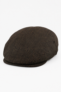 Coppola da uomo in lana a spina di pesce, marrone, tweed, classica, anni '20, unisex, Del Boy