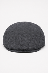 Coppola da uomo in lana a spina di pesce, color carbone, in tweed, classica, anni '20, unisex, Del Boy