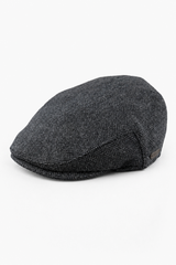 Coppola da uomo in lana a spina di pesce, color carbone, in tweed, classica, anni '20, unisex, Del Boy