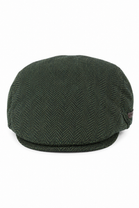 Coppola da uomo in lana a spina di pesce, in tweed verde oliva, classica, anni '20, unisex, Del Boy
