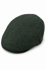 Coppola da uomo in lana a spina di pesce, in tweed verde oliva, classica, anni '20, unisex, Del Boy